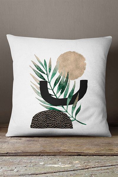 INSENSE HOME Velvet Babyface Alb Verde Decorativ Modern Aruncă Față de Pernă - Cgh198