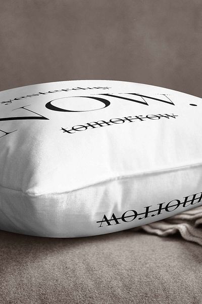 INSENSE HOME Velvet Babyface Λευκό Μαύρο Μοντέρνο Χθες Τώρα Μέρα Γραπτή Διακοσμητική θήκη Kırent - Cgh280