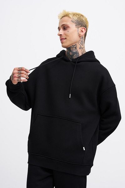 Machinist Ανδρικό φούτερ Basic Hooded Oversize Μαύρο