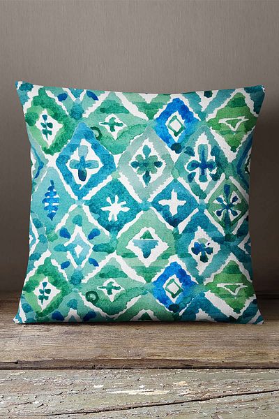 INSENSE HOME Față de pernă decorativă catifea Babyface Albastru Verde - Cgh161