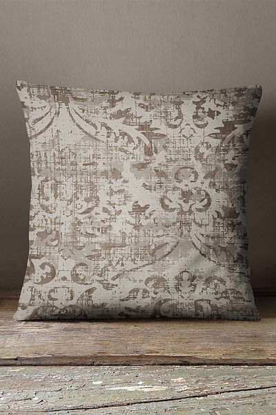 INSENSE HOME Velvet Babyface, gri maro, etnică, florală, decorativă, husă de pernă - Cgh128