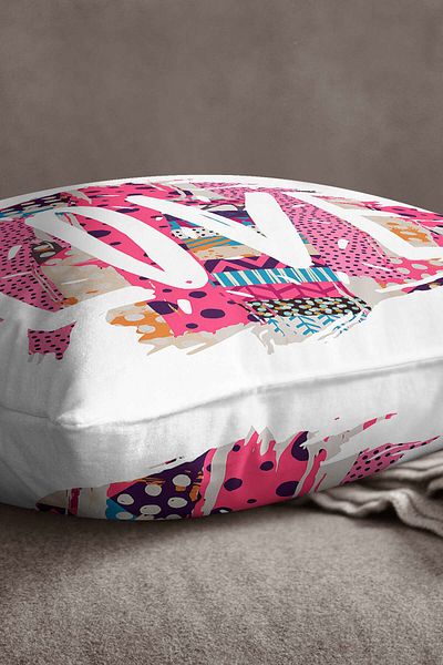 INSENSE HOME Husă de pernă Velvet Babyface White Love Written Throw - Cgh077