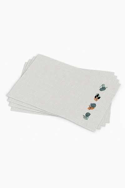 Cango Home Πράσινο πορτοκαλί Bohemian Style Leaf Patterned Digital Printed American Service Σετ 4 4kmbs110-as