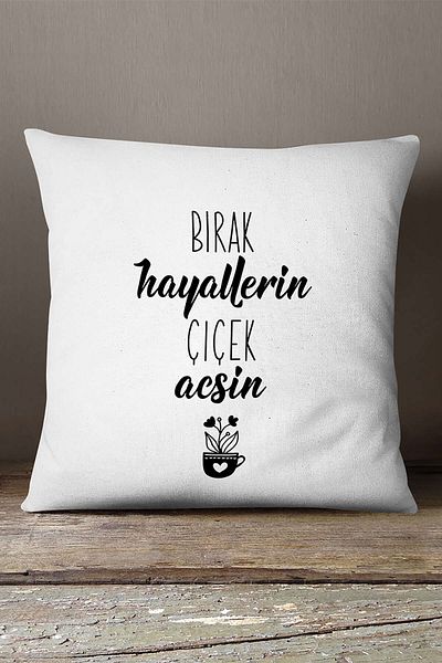 INSENSE HOME Velvet Babyface Black Let Your Dreams Blooming Printing Aruncă Față de pernă - Cgh415