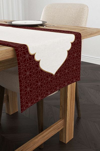 Cango Home Red White Ramadan Themed Decorative Patterned Digital Printed Runner Cgh1309-2-rn
