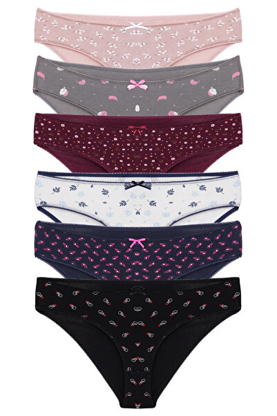 CNT Women's 6-Piece Bikini Panties Special Package in Mixed Color and Flower ...