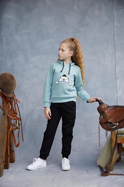 Elsima Kız Çocuk Üç İplik Pijama Takımı Kışlık MİNT