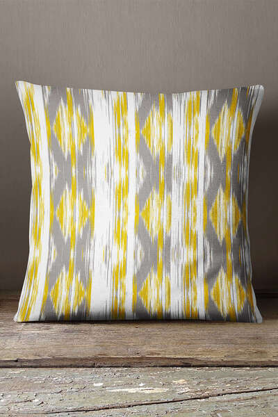 INSENSE HOME Кадифе Babyface Жовта Сіра Геометрична Смугаста Подушка - Cgh073