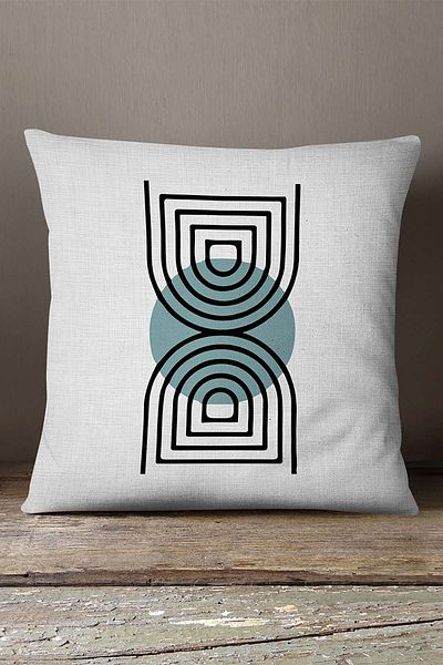 INSENSE HOME Velvet Babyface, albastru, negru, decorativ, abstract, frunze, model, imprimat, husă de pernă Cgh721