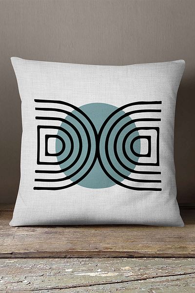 INSENSE HOME Velvet Babyface, albastru, negru, decorativ, abstract, frunze, model, imprimat, husă de pernă Cgh723