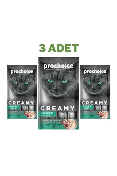 ProChoice Creamy Tavuklu ve Ton Balıklı Krema Kedi Ödülü 4x15 Gr 3 Adet