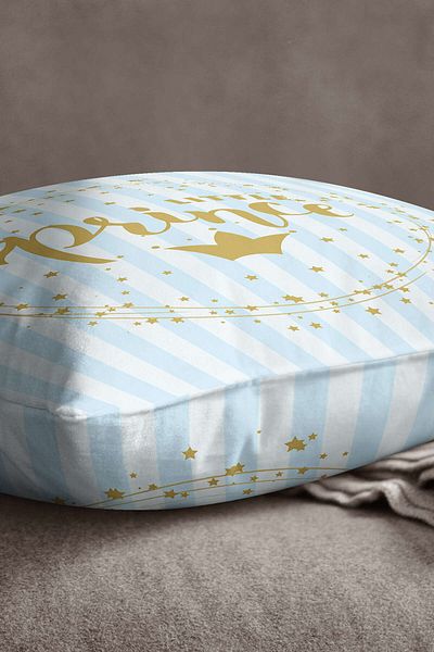 INSENSE HOME Husă de pernă din catifea Babyface Blue Baby Boy Prince cu imprimare digitală - Cgh332