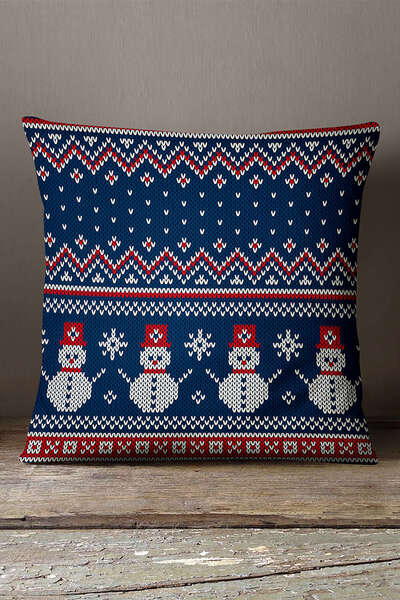 INSENSE HOME Кадифе Babyface Синій Новорічний Подушка-подушка - Cgh221