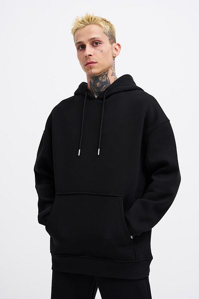 Machinist Ανδρικό φούτερ Basic Hooded Oversize Μαύρο