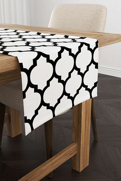 Cango Home Alb Negru Modern Geometric Model Digital Printed Runner - Otyk551-rn