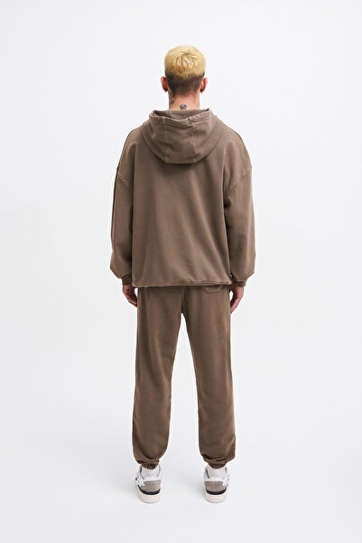 Machinist Ανδρικό φούτερ Basic Jogger Brown που πλένεται