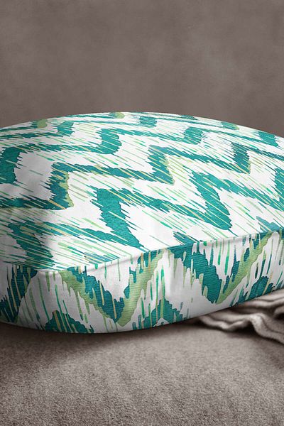 INSENSE HOME Față de pernă decorativă abstractă catifea Babyface albastru verde - Cgh163