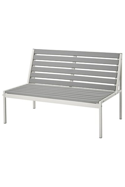 hobiurun Bahçe bankı, beyaz-gri, 100x59x67 cm, mindersiz