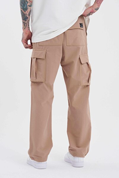 Machinist Ανδρικό παντελόνι Parachute σε μπεζ χρώμα