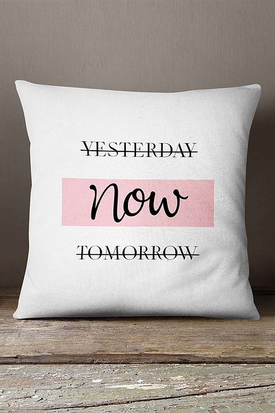 INSENSE HOME Velvet Babyface Λευκό Μαύρο Μοντέρνο Χθες Τώρα Μέρα Γραπτή Διακοσμητική θήκη Kırent - Cgh281