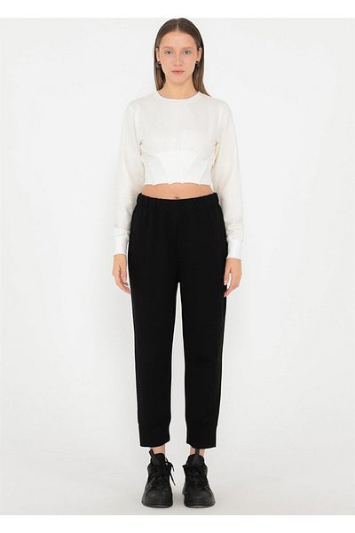 Soul 30189 Μαύρο Skinny Leg - Ελαστική μέση Φούτερ με δύο κλωστές