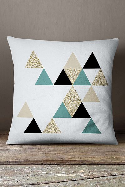 INSENSE HOME Βελούδινο Babyface Beige Μαύρο Γεωμετρικό Διακοσμητικό Μαξιλαροθήκη Ριχτάρι - Cgh059