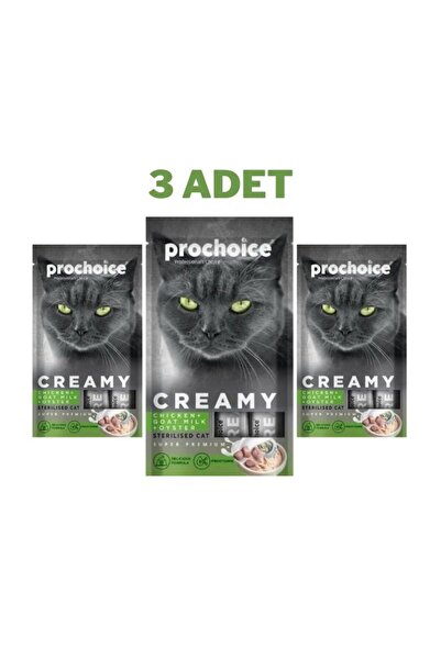 ProChoice Creamy Tavuk  Keçi Sütü ve İstiridyeli Krem Kedi Ödülü 4x15 gr 3 Adet
