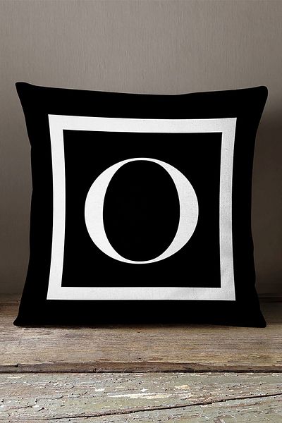 INSENSE HOME Husă de pernă din catifea Babyface cu litere duble laterale - Litera O - 43x43 Cm