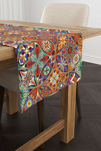 Cango Home Runner portocaliu multicolor retro cu model vintage imprimat digital - Otyk010-rn