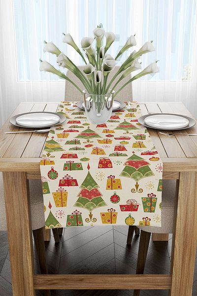 Cango Home Red Green Christmas Themed Digital Printed Runner Cgh844-rn