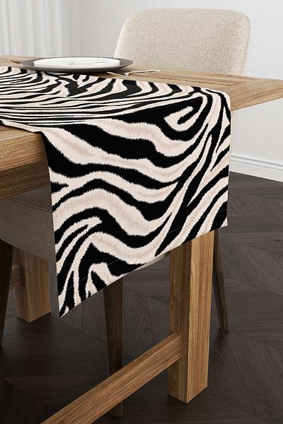 Cango Home Runner de imprimare digitală cu model zebră negru bej - Cgh348-rn