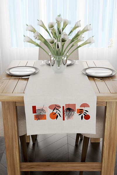 Cango Home Negru Roșu Frunză Modernă Model Digital Printed Runner 4kmbs108-rn