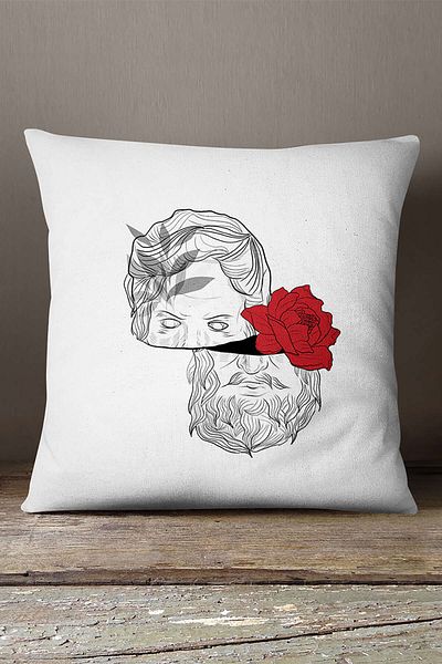 INSENSE HOME Βελούδινο Babyface Λευκό Μαύρο Μοντέρνο Ροζ και Γλυπτό Ψηφιακό εμπριμέ κάλυμμα μαξιλαριού Cgh543