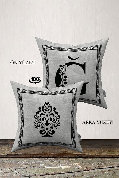INSENSE HOME Husă de pernă din catifea Babyface cu litere duble laterale - LetterĞ
