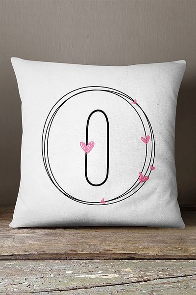 INSENSE HOME Βελούδινο Babyface Κάλυμμα μαξιλαριού με γράμματα καρδιάς διπλής όψης - γράμμα D