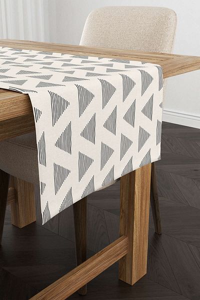 Cango Home Κρεμ μαύρο Bohemian Scandinavian μοτίβο ψηφιακό τυπωμένο Runner Cgh1225-rn