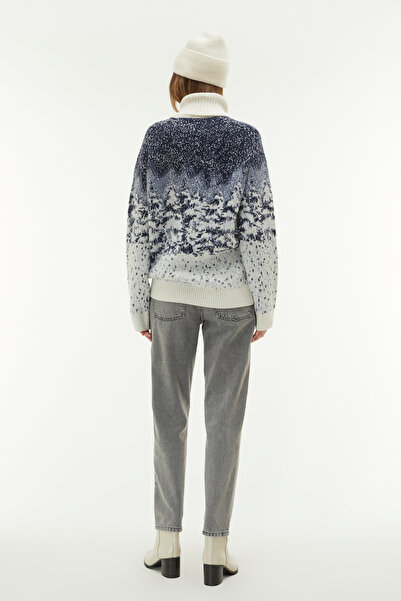 Mudo JAKARLI BALIKÇI YAKA DESENLİ KAZAK