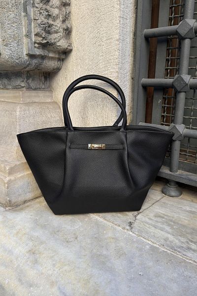 LEONAS Geanta de umar de dama cu inchidere cu fermoar cu accesorii pentru curea Jade Black