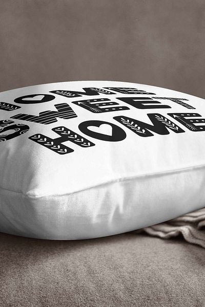 INSENSE HOME Velvet Babyface White Black Home Sweet Home Διακοσμητική Ψηφιακή Εκτύπωση Μαξιλαροθήκη Ριχτάρι - Cgh475