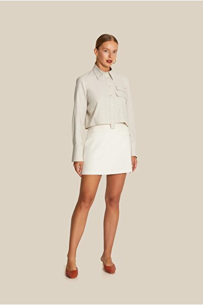 Rue Studio Μπεζ πουκάμισο Oxford με λεπτομέρεια με κάλυμμα διπλής τσέπης