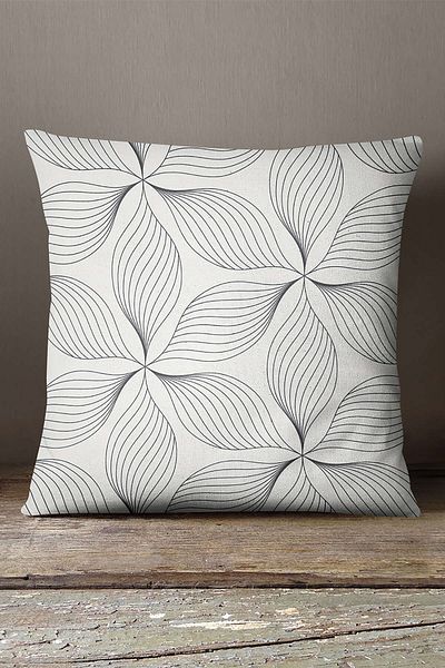 INSENSE HOME Velvet Babyface, alb, negru, decorativ, cu model floral, husă de pernă - Cgh029