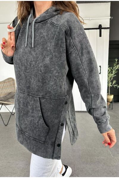 EGZOTİK ASORTİK Φούτερ με κουκούλα με λεπτομέρεια με κουμπώματα στα πλαϊνά