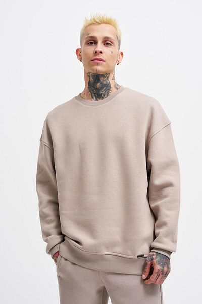 Machinist Ανδρικό φούτερ Basic Crew Neck Oversize ανοιχτό γκρι