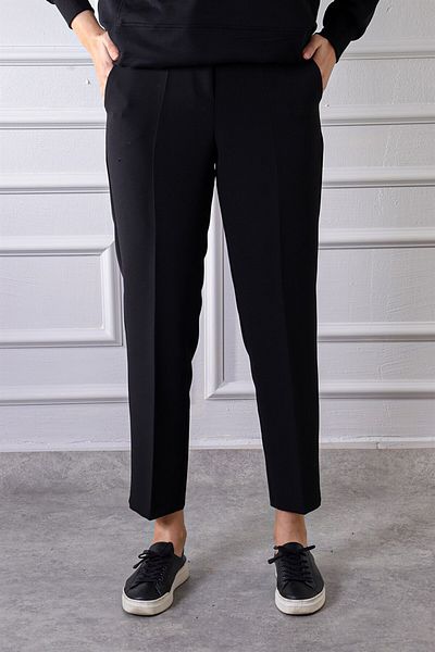 Puane 90100 Pantaloni creion cu talie elastică negri