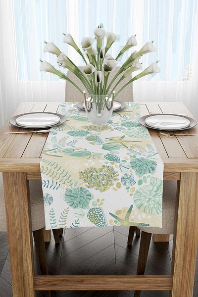 Cango Home Πράσινο Κίτρινο Αστερίας Tropical Runner - Cgh051-rn