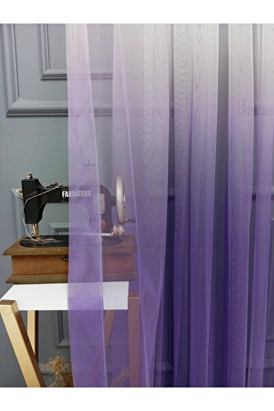 farbateks Lilac Colorful Color Transitioning Gradient Right/Left Suit Tulle Background Curtain