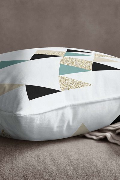 INSENSE HOME Βελούδινο Babyface Beige Μαύρο Γεωμετρικό Διακοσμητικό Μαξιλαροθήκη Ριχτάρι - Cgh059