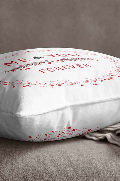 INSENSE HOME Velvet Babyface White Red Me&you Written Μοντέρνα Ψηφιακή Εκτύπωση Μαξιλαροθήκη Ριχτάρι - Cgh401