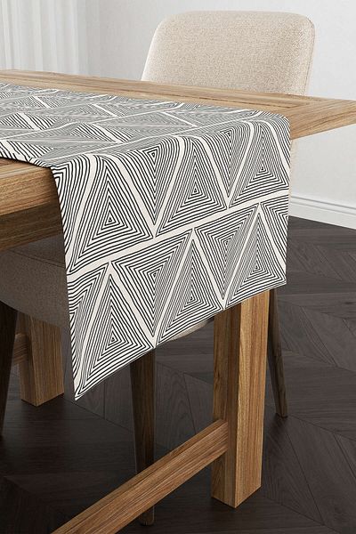 Cango Home Κρεμ μαύρο Bohemian Scandinavian μοτίβο ψηφιακής εκτύπωσης Runner Cgh1216-rn