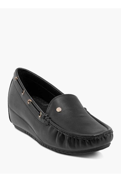 Flora Bella by Shoexpress Flora Bella Solid Slip-On Wedge Heel Loafers